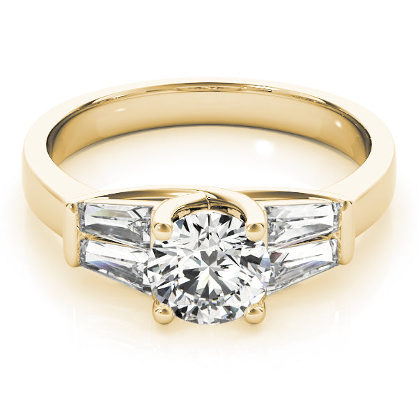 Round Fancy Shape Baguette Diamond Engagement Ring · 1.56 ct tw