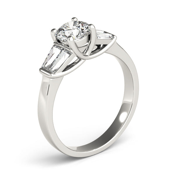 Round Fancy Shape Baguette Diamond Engagement Ring · 1.56 ct tw