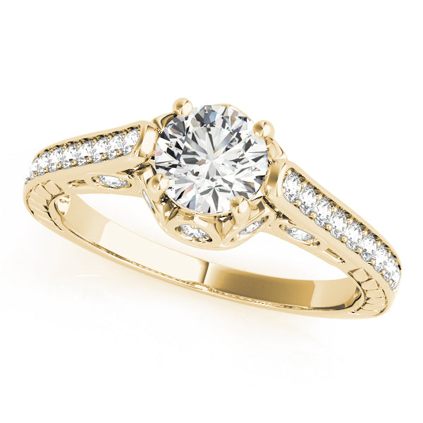 Round Antique Diamond Engagement Ring · 1.08 ct tw