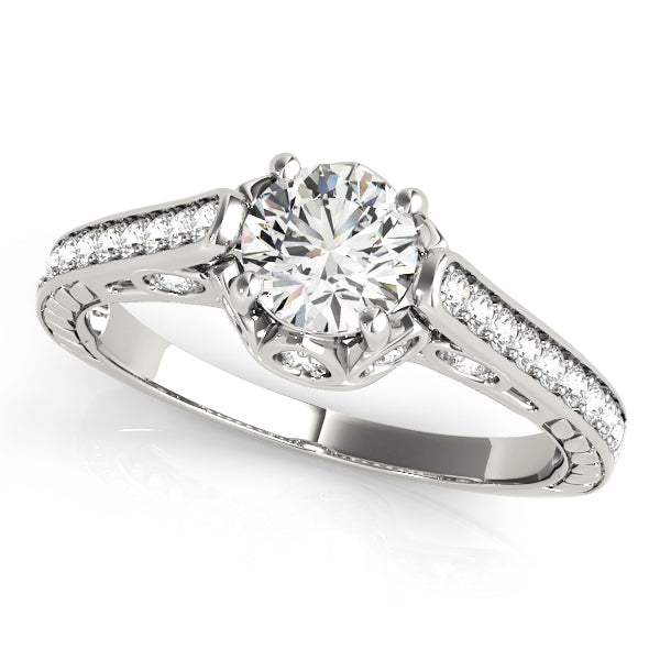 Round Antique Diamond Engagement Ring · 1.08 ct tw