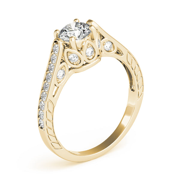 Round Antique Diamond Engagement Ring · 1.08 ct tw