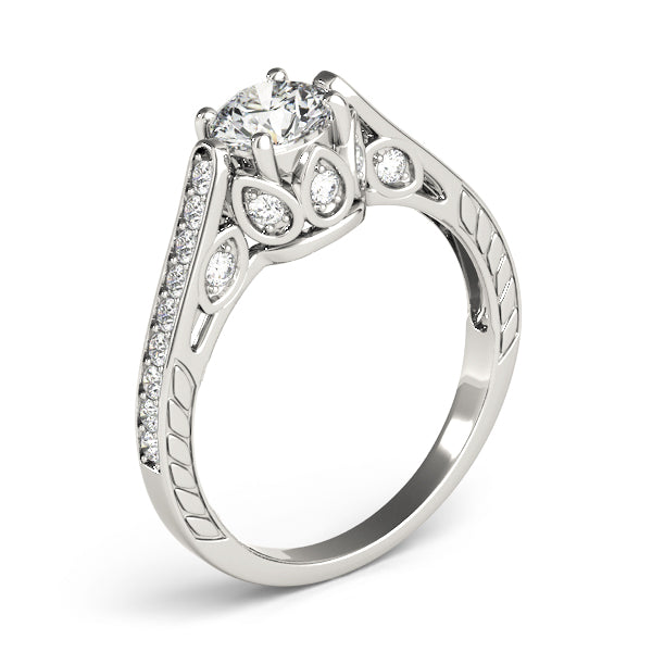 Round Antique Diamond Engagement Ring · 1.08 ct tw