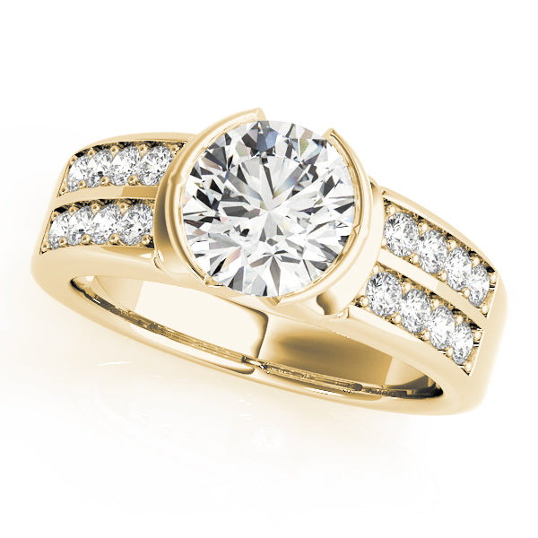 Round Pave Diamond Engagement Ring · 0.96 ct tw