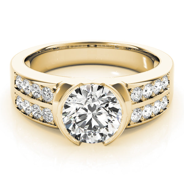 Round Pave Diamond Engagement Ring · 0.96 ct tw