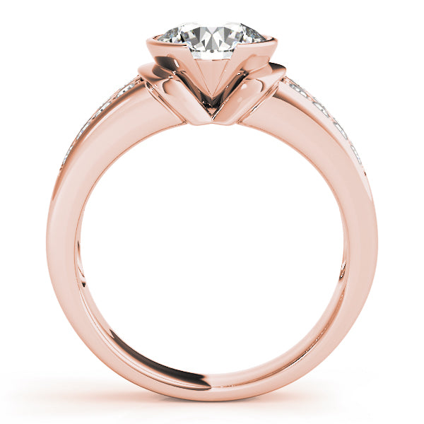 Round Pave Diamond Engagement Ring · 0.96 ct tw