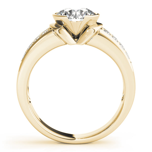 Round Pave Diamond Engagement Ring · 1.24 ct tw