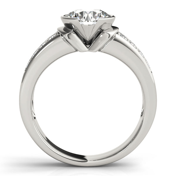 Round Pave Diamond Engagement Ring · 2.22 ct tw