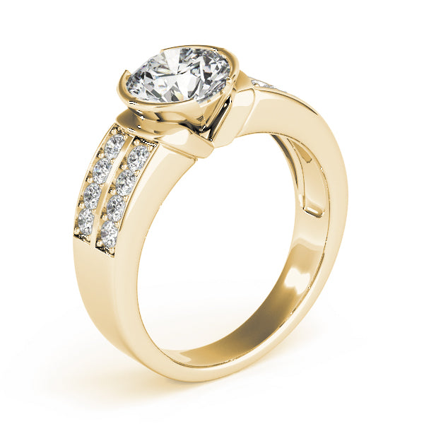Round Pave Diamond Engagement Ring · 0.96 ct tw