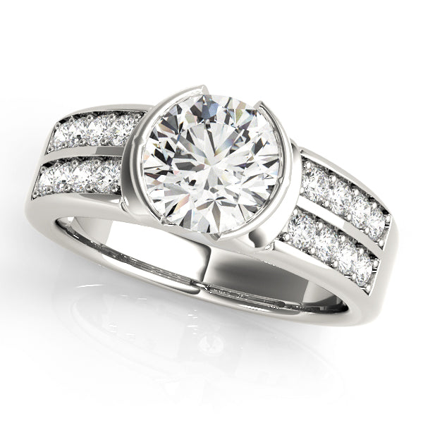 Round Pave Diamond Engagement Ring · 2.22 ct tw