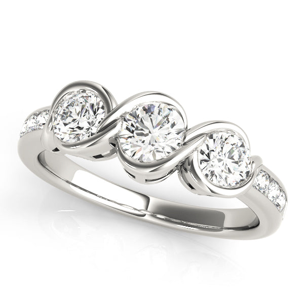 Round Three-Stone Diamond Engagement Ring · 0.49 ct tw