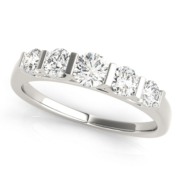 Round Bar Set Diamond Wedding Band · 0.48 ct tw