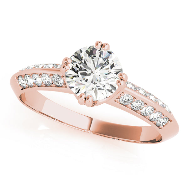 Round Pave Diamond Engagement Ring · 0.75 ct tw