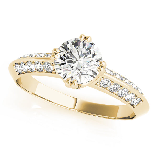 Round Pave Diamond Engagement Ring · 1.00 ct tw
