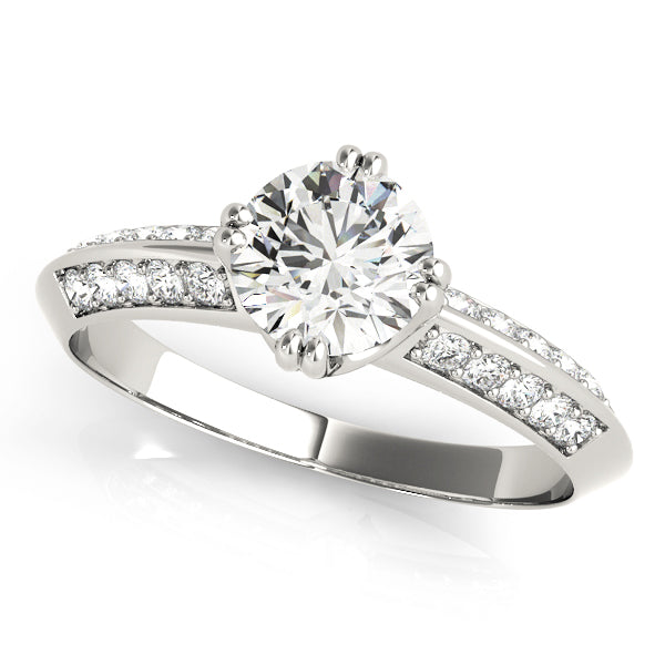 Round Pave Diamond Engagement Ring · 1.00 ct tw