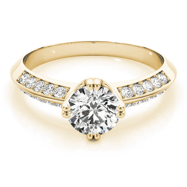 Round Pave Diamond Engagement Ring · 1.00 ct tw