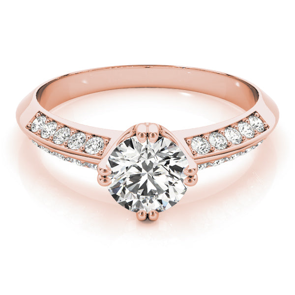 Round Pave Diamond Engagement Ring · 0.75 ct tw