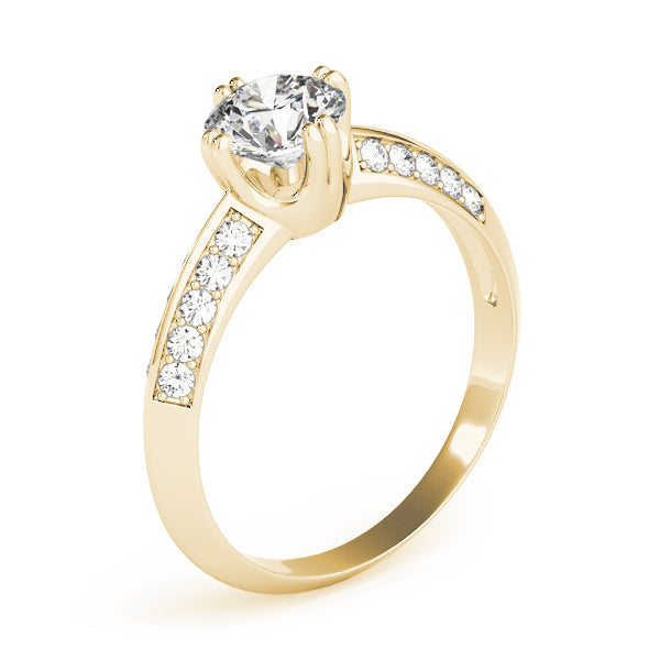 Round Pave Diamond Engagement Ring · 1.00 ct tw