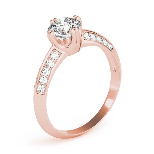 Round Pave Diamond Engagement Ring · 1.00 ct tw