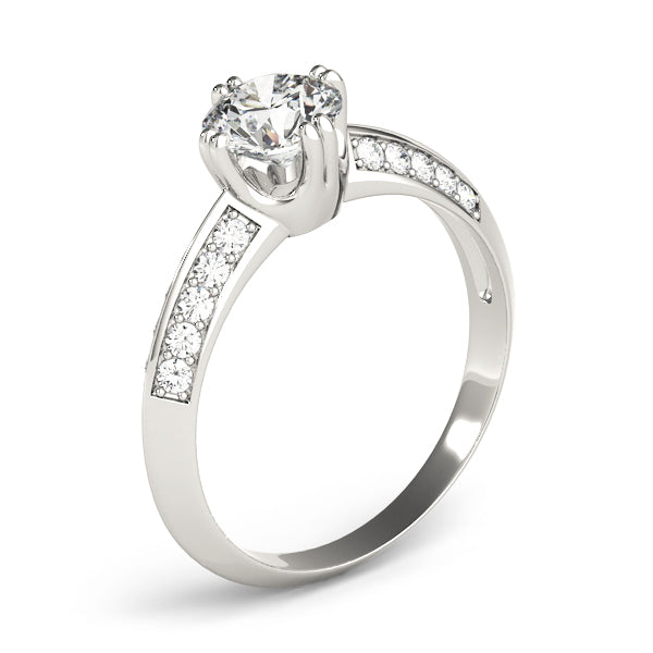 Round Pave Diamond Engagement Ring · 1.00 ct tw