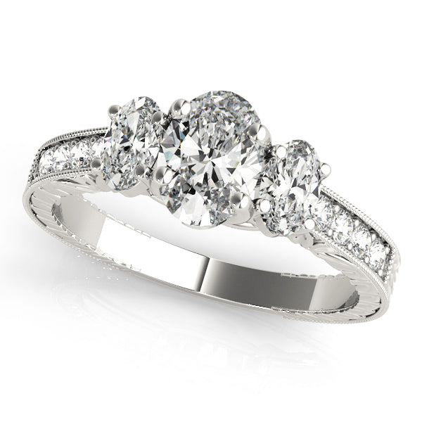 Oval Three-Stone Diamond Engagement Ring · 1.04 ct tw
