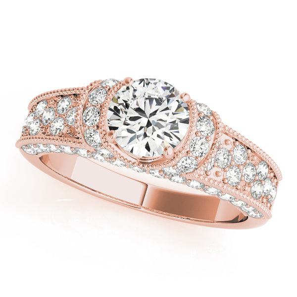 Round Pave Diamond Engagement Ring · 2.82 ct tw