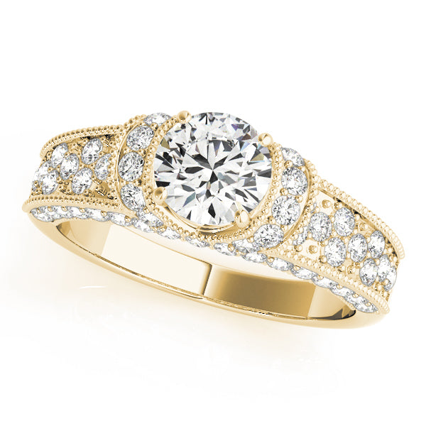 Round Pave Diamond Engagement Ring · 2.82 ct tw