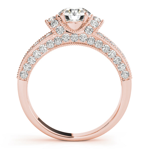 Round Pave Diamond Engagement Ring · 2.82 ct tw