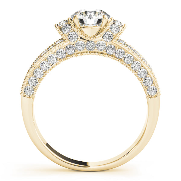 Round Pave Diamond Engagement Ring · 2.82 ct tw