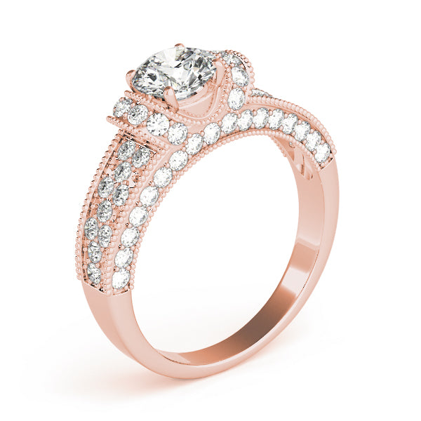 Round Pave Diamond Engagement Ring · 1.41 ct tw