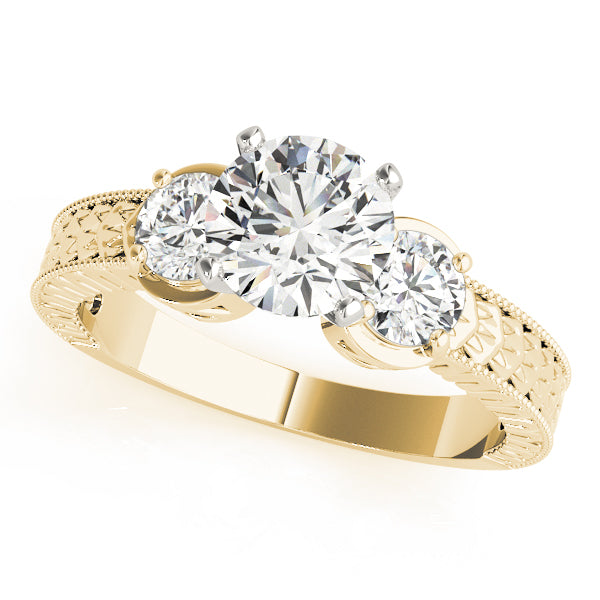 Round Three-Stone Diamond Engagement Ring · 0.30 ct tw