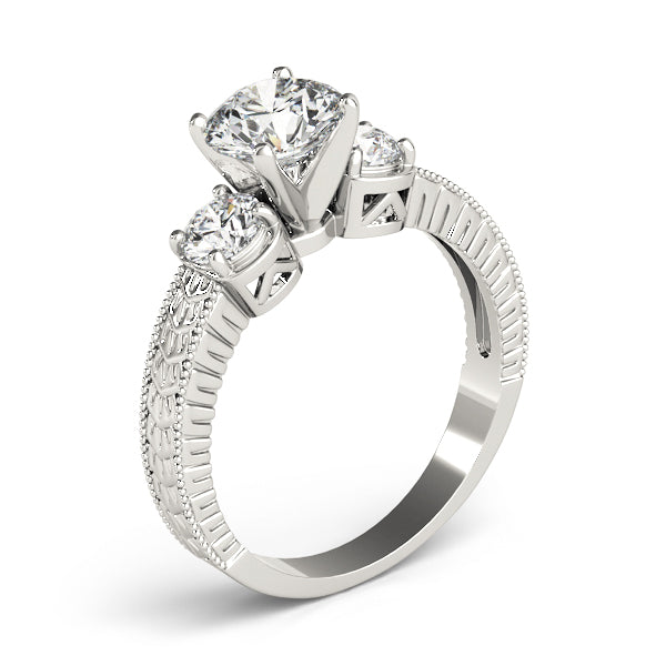 Round Three-Stone Diamond Engagement Ring · 0.30 ct tw