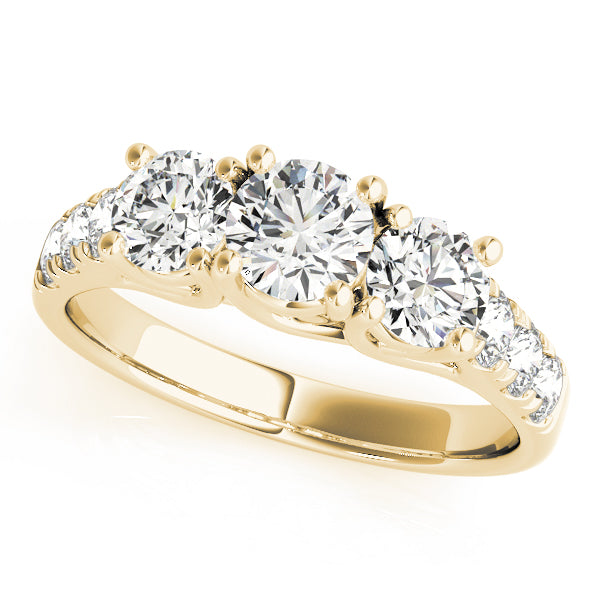 Round Three-Stone Diamond Ring · 0.95 ct tw