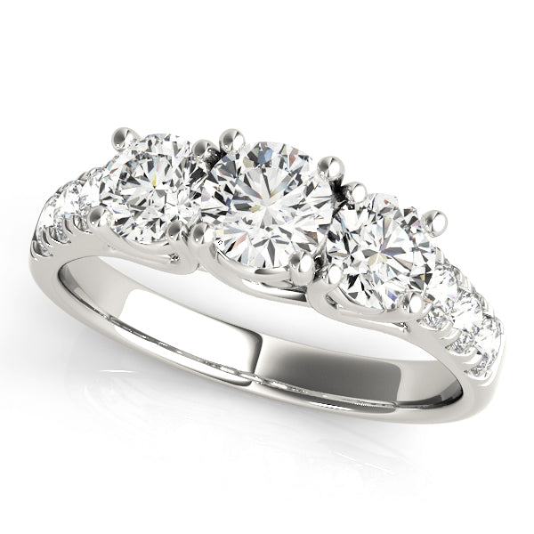 Round Three-Stone Diamond Ring · 0.95 ct tw