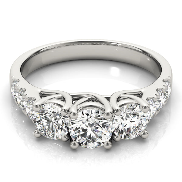 Round Three-Stone Diamond Ring · 0.95 ct tw