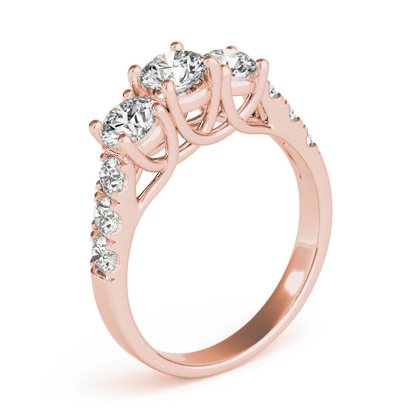 Round Three-Stone Diamond Ring · 0.95 ct tw
