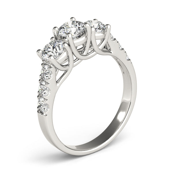 Round Three-Stone Diamond Ring · 0.95 ct tw