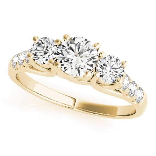 Round Three-Stone Diamond Engagement Ring · 0.49 ct tw