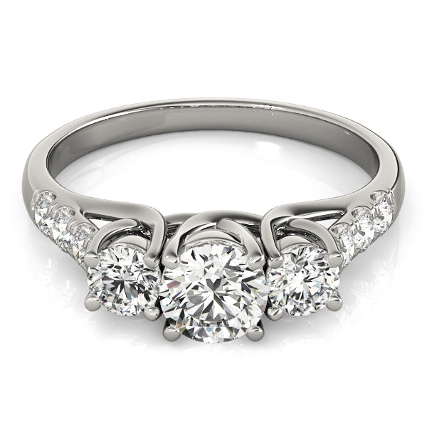 Round Three-Stone Diamond Engagement Ring · 1.21 ct tw