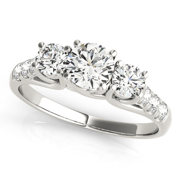 Round Three-Stone Diamond Engagement Ring · 3.41 ct tw