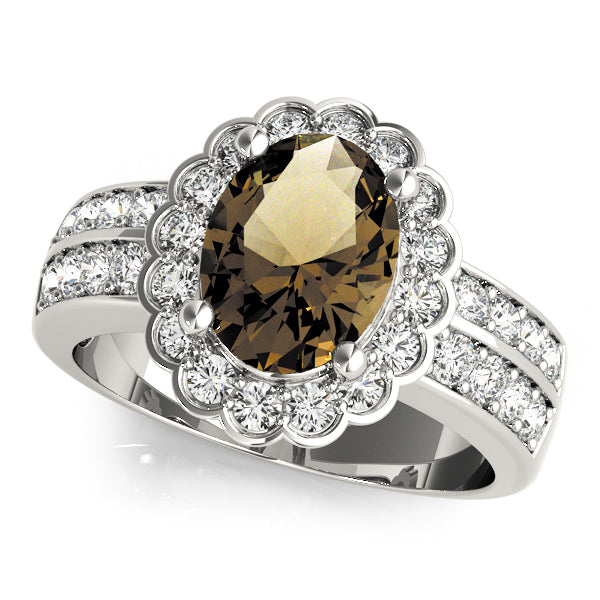 Oval Gemstone Engagement Ring · 0.34 ct tw