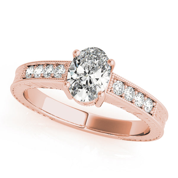 Oval Single Row Prong Set Diamond Engagement Ring · 0.32 ct tw