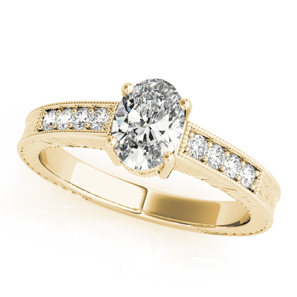 Oval Single Row Prong Set Diamond Engagement Ring · 0.20 ct tw