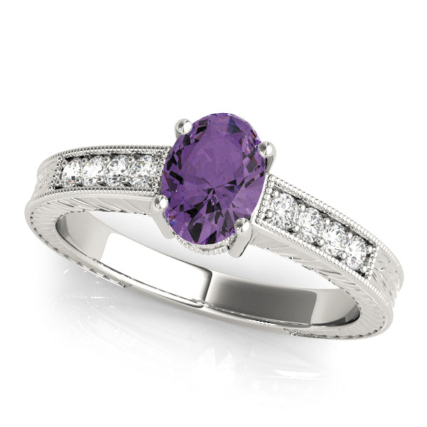 Oval Single Row Prong Set Diamond Engagement Ring · 0.20 ct tw