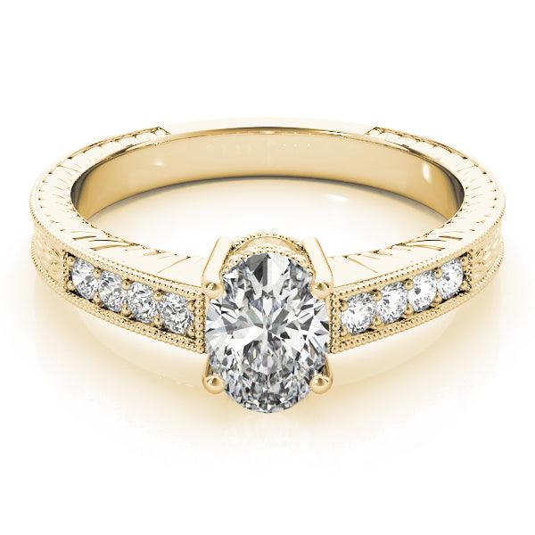 Oval Single Row Prong Set Diamond Engagement Ring · 0.16 ct tw