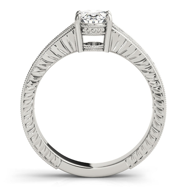 Oval Single Row Prong Set Diamond Engagement Ring · 0.16 ct tw