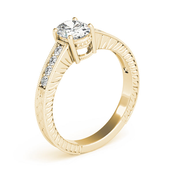 Oval Single Row Prong Set Diamond Engagement Ring · 0.16 ct tw