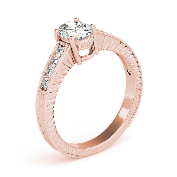 Oval Single Row Prong Set Diamond Engagement Ring · 0.16 ct tw