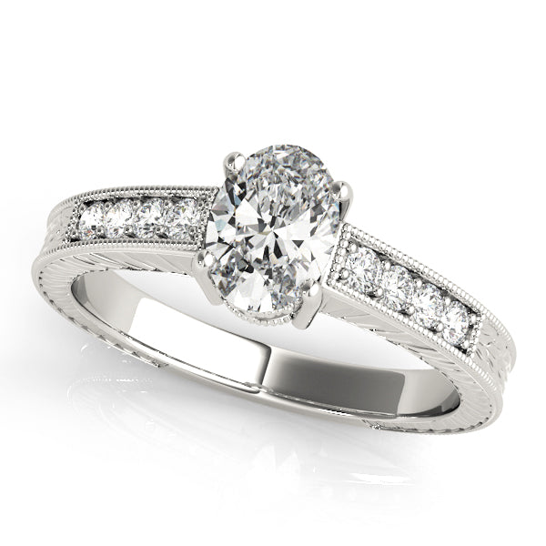 Oval Single Row Prong Set Diamond Engagement Ring · 0.32 ct tw