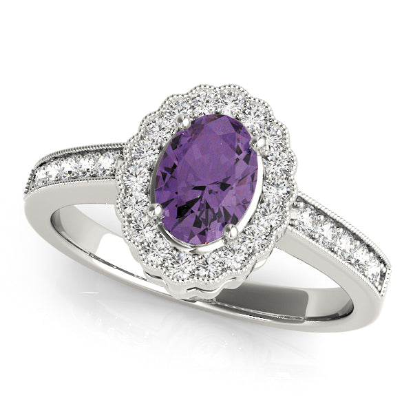 Oval Gemstone Engagement Ring · 0.24 ct tw