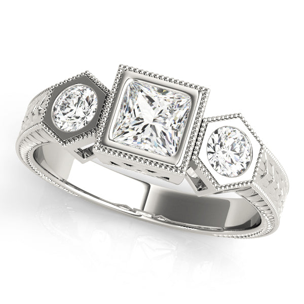 Square Three-Stone Princess Diamond Engagement Ring · 0.99 ct tw